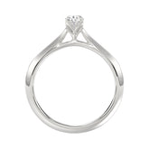 LADIES SOLITAIRE RING 1/2CT PEAR DIAMOND 18K WHITE GOLD